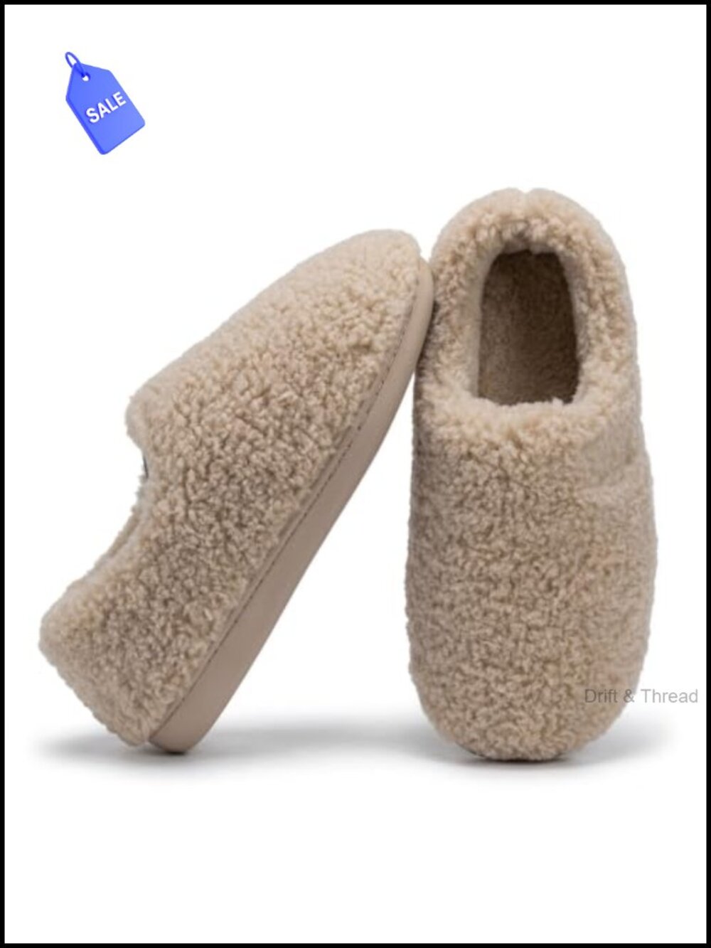 Fuzzy Cotton Slippers for Women Memory Foam Non-Slip Indoor House Shoes